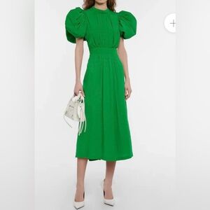 ROTATE BIRGER CHRISTENSEN NOON Green Puff Sleeve Dress